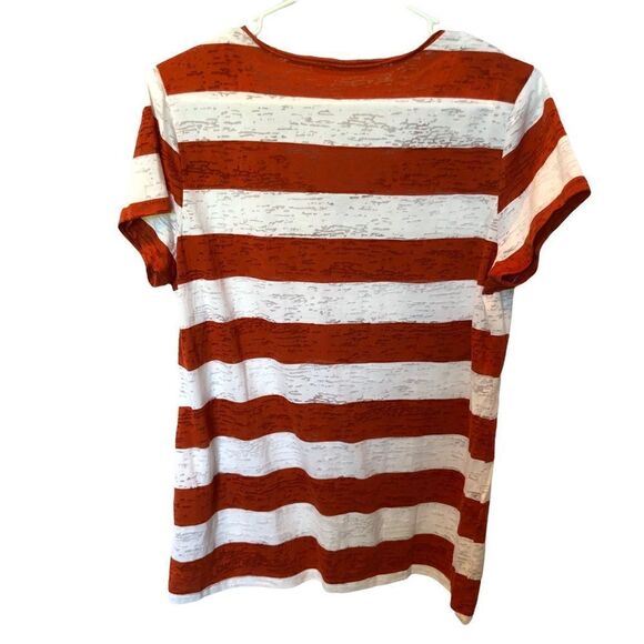 Cato V neck short sleeve Tee Large burnt orange and white Excellent condition - Picture 4 of 7